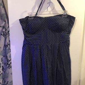 Navy Blue Polka-dot Dress